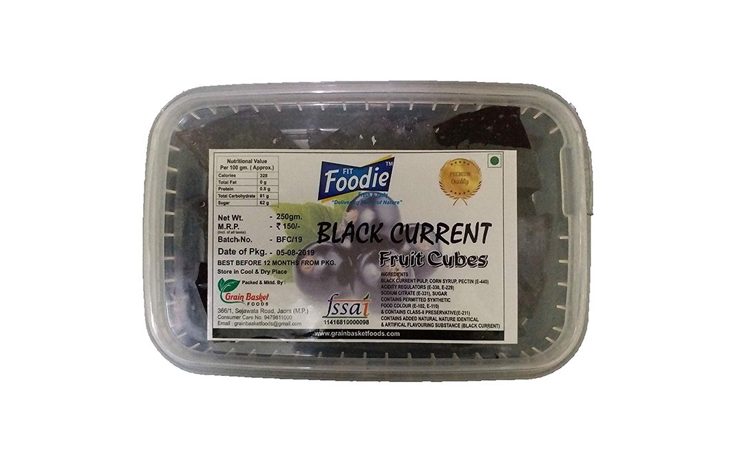 Fit Foodie Black Current Fruit Cubes    Pack  250 grams